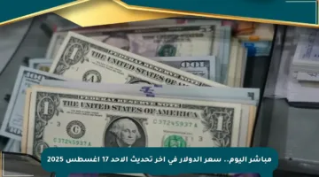 مباشر اليوم.. سعر الدولار في آخر تحديث الأحد 17 أغسطس 2025